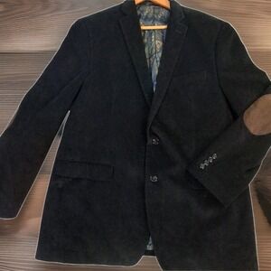 Lauren Ralph Lauren Blazer Mens 44 Black Corduroy 2 Button Elbow Pads Sport Coat